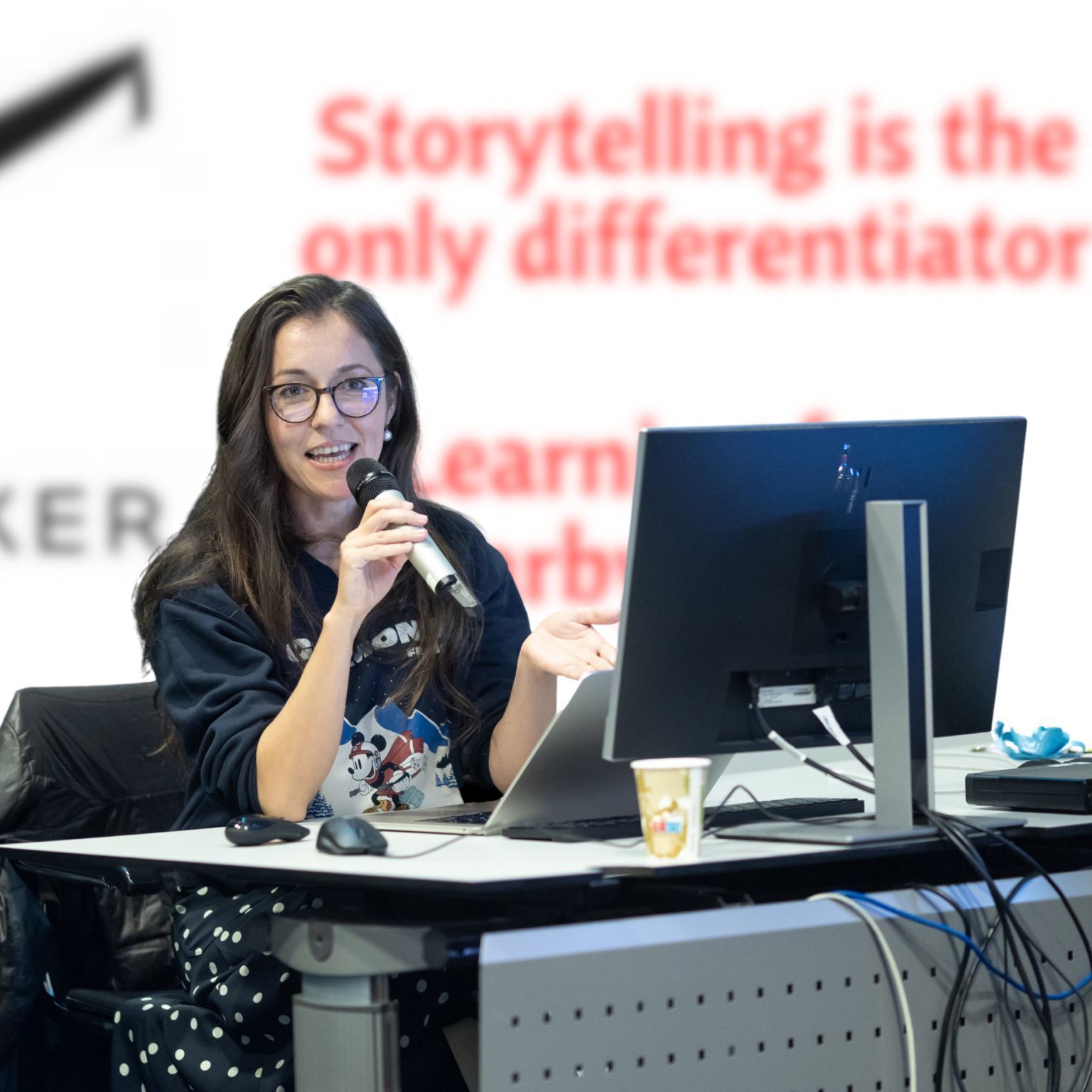 Andra Matresu speaking — storytelling is the only differentiator
